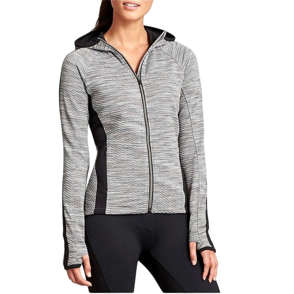 Athleta Snowscape Heathered Full Zip Up Hoodie Jacket Athleisure Women's